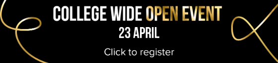 Image shows three College students smiling at the camera and includes the text: Your Future is Bright