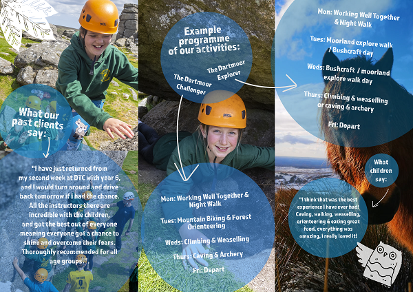 One of the pages from the new schools' programme brochure