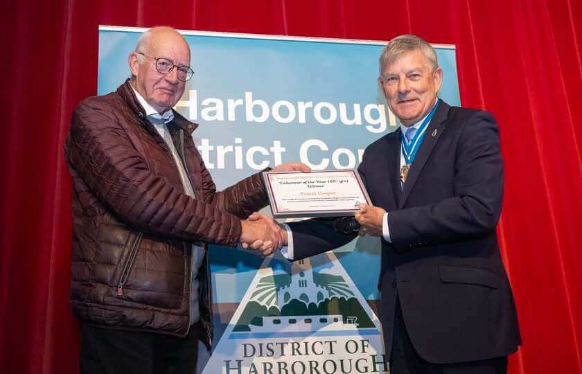 Frank Cooper with Mr Stephen Bryan, JP, High Sheriff of Leicestershire