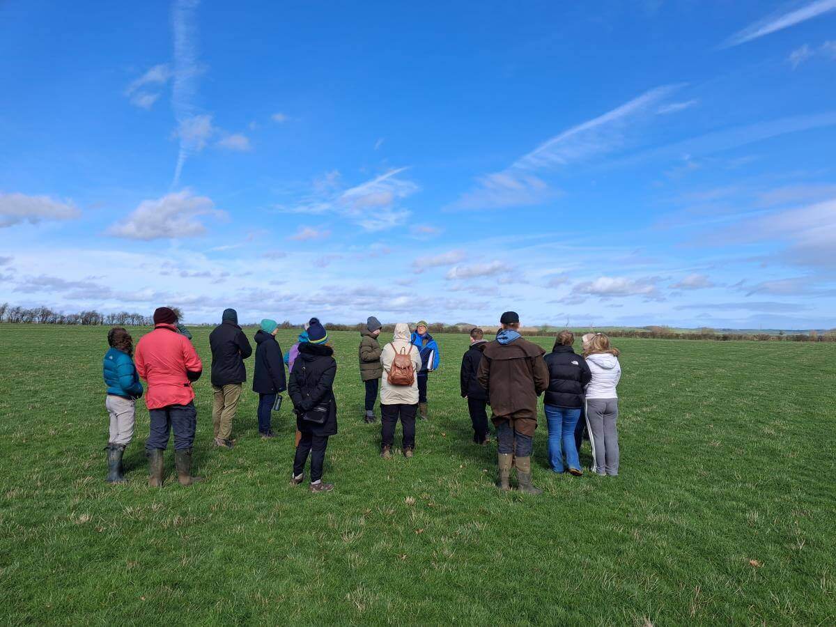 A group of volunteers at the Rewilding Harborough site