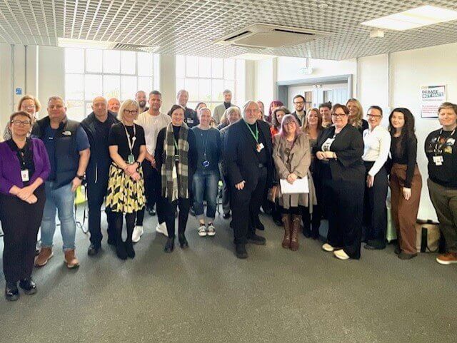 A group of people who attended the suicide prevention meeting in March