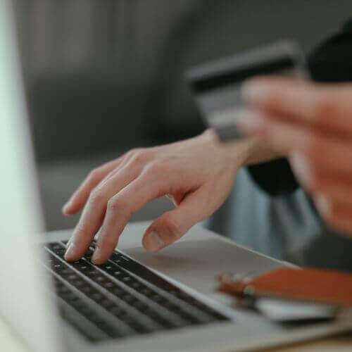 Person holding bank card
