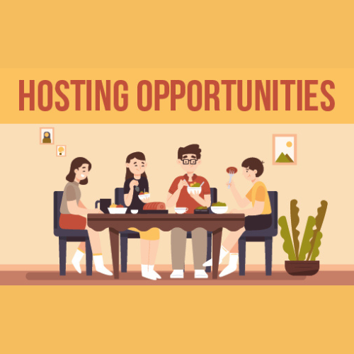 Graphic with words 'Hosting opportunities'