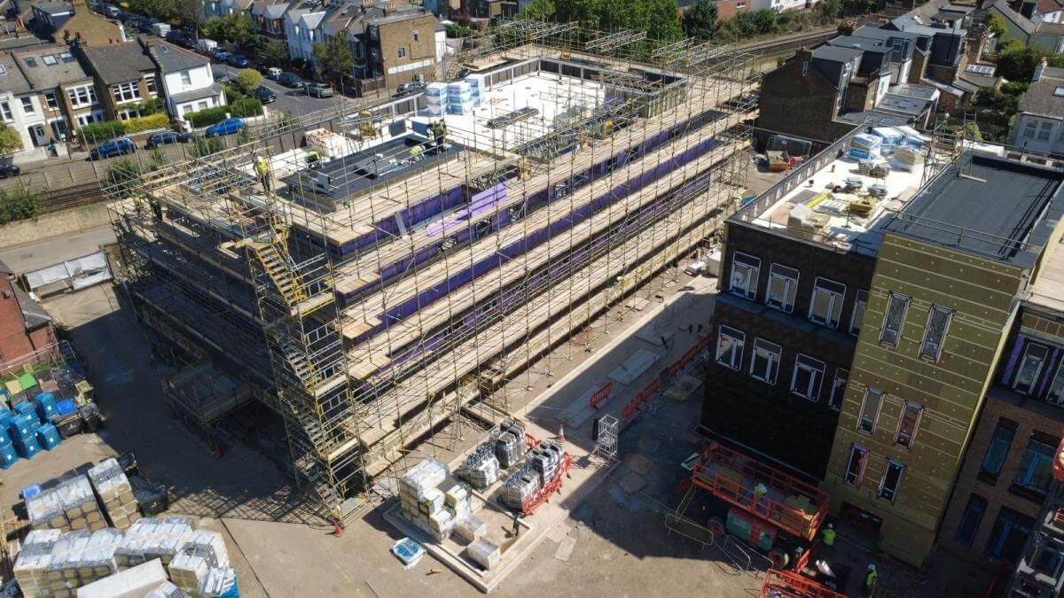 Photo of Barnes Hospital under construction