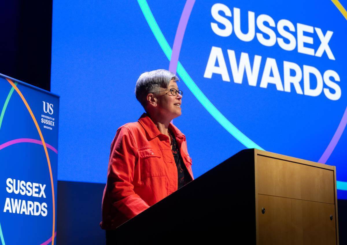 Vice Chancellor, Sasha Roseneil speaking at the Sussex Awards 2026